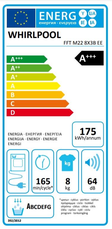 Džiovyklė Whirlpool FFT M22 8X3B EE