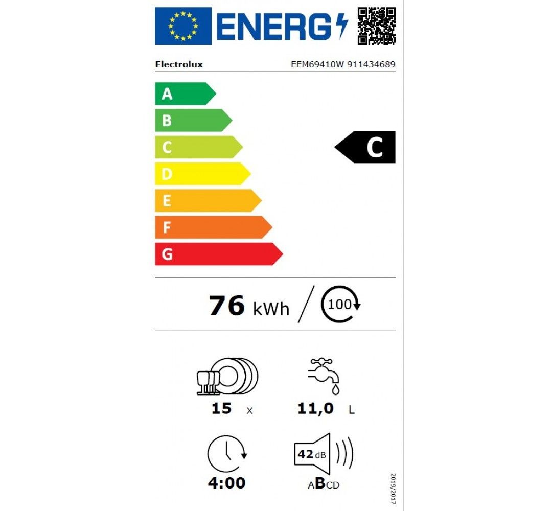Įmontuojama indaplovė Electrolux EEM69410W