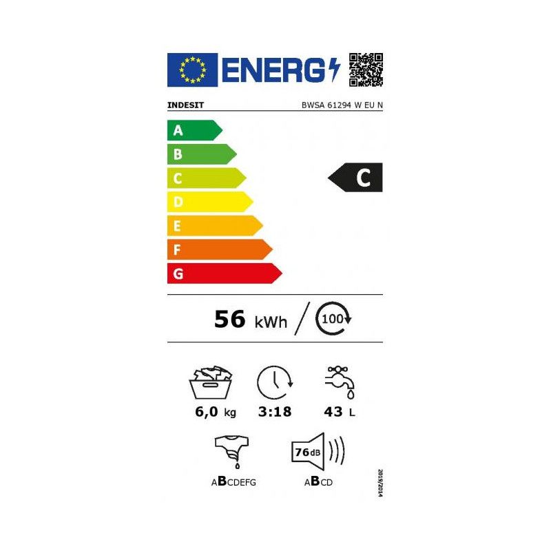 Skalbyklė INDESIT BWSA 61294 W EU N