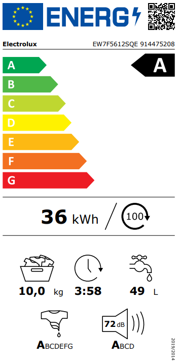 Skalbyklė ELECTROLUX EW7F5612SQE