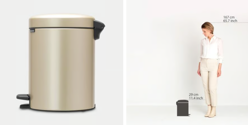 Šiukšlių dėžė Brabantia NewIcon 5L, Metallic Gold, 304422