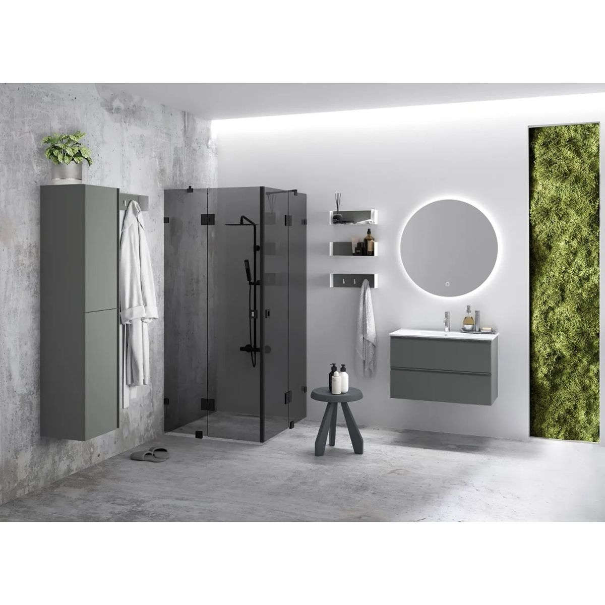 Apatinė spintelė Kame Match, matinė pilka 59cm BU/6-2DR/D05-MT