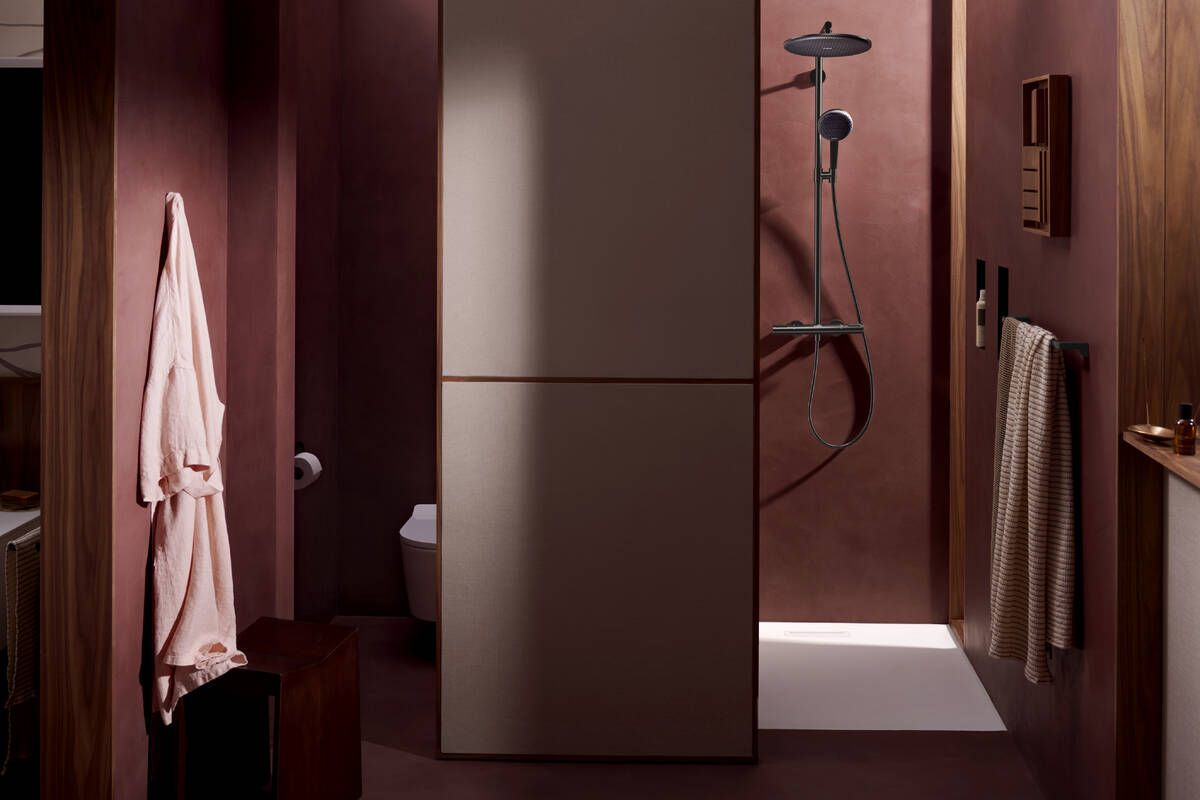 Dušo sistema hansgrohe Raindance Alive S Puro, juoda chromo 24592340