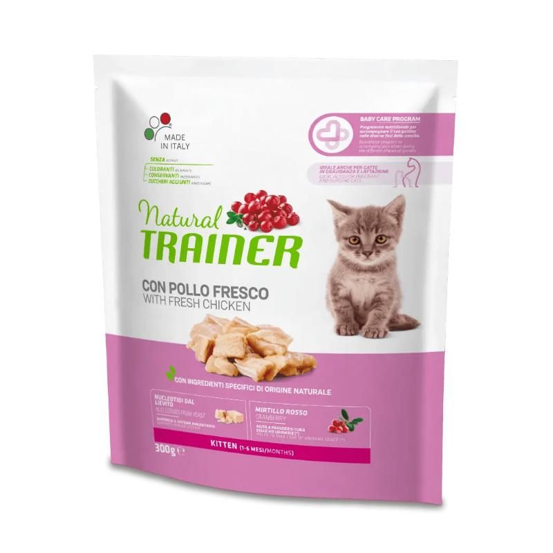 NATURAL TRAINER Cat Kitten Chicken kačiukams su vištiena 300g, 924919
