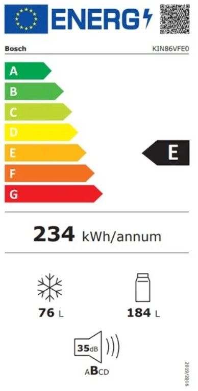 Šaldytuvas Bosch KIN86VFE0 Šaldytuvas Bosch KIN86VFE0