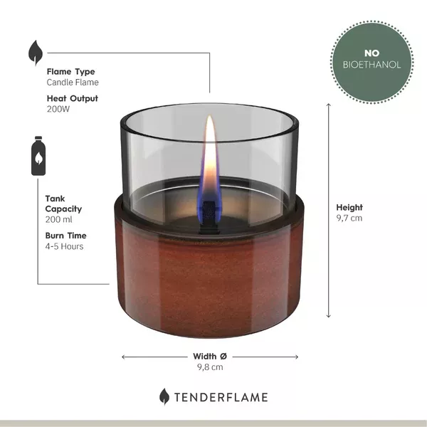 ASTER 10 mini stalo židinys/žvakė, žalias, naudojamas Tenderfuel skystis