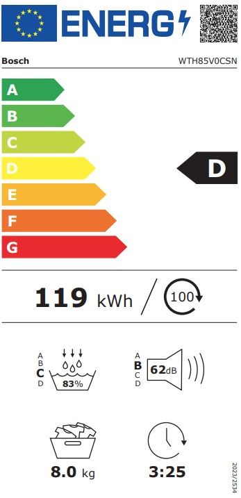 Džiovyklė Bosch WTH85V0CSN