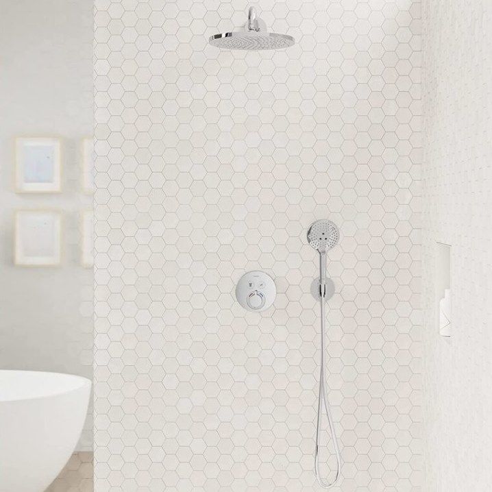 Sieninė dušo žarnos jungtis su laikikliu dušui Hansgrohe Fix Fit Porter S, chromas, 26888000