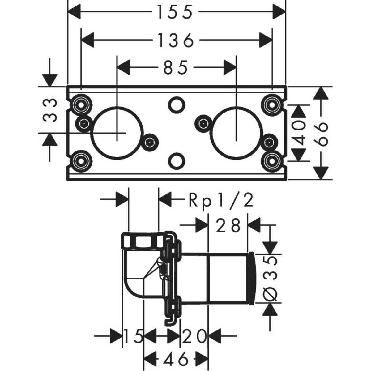 Potinkinė dalis Hansgrohe Rainfinity, 26840180