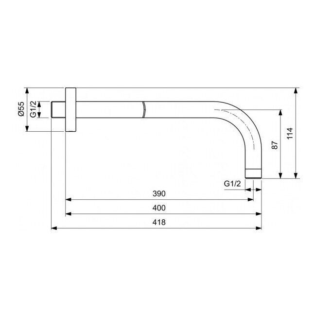 Termostatinė potinkinė dušo sistema Ideal Standard Ceratherm C100, chromas A7572AA