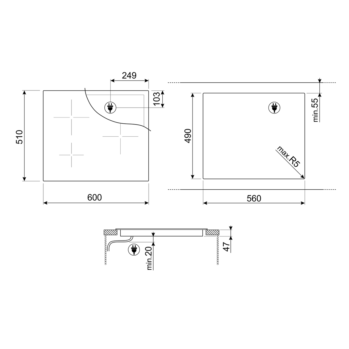 Indukcinė kaitlentė Smeg SI1F7635B