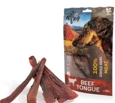 KIDDOG jautienos liežuvis plonom juostelėm 50g A05201