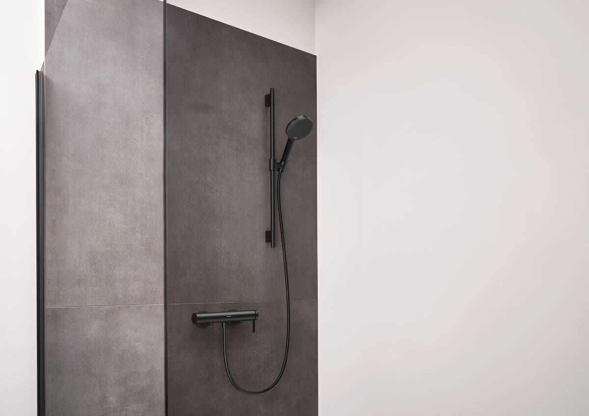 Dušo komplektas hansgrohe Raindance Alive Select S, juoda chromo 24602340