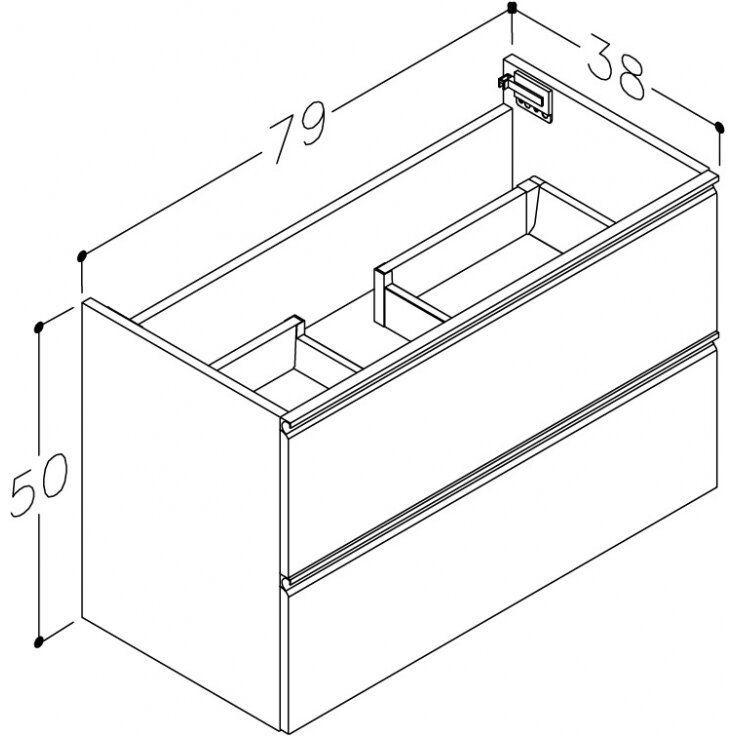 Apatinė spintelė Kame Match, matinė pilka 79cm BU/8-2DR/D05-MT