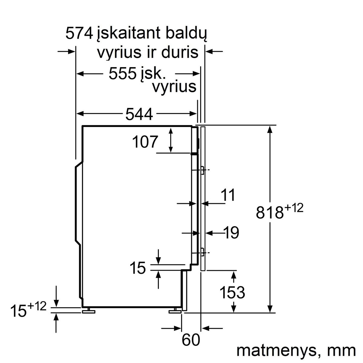 Įmontuojama skalbimo mašina Bosch WIW24342, 8 kg, balta Įmontuojama skalbimo mašina Bosch WIW24342, 8 kg, balta