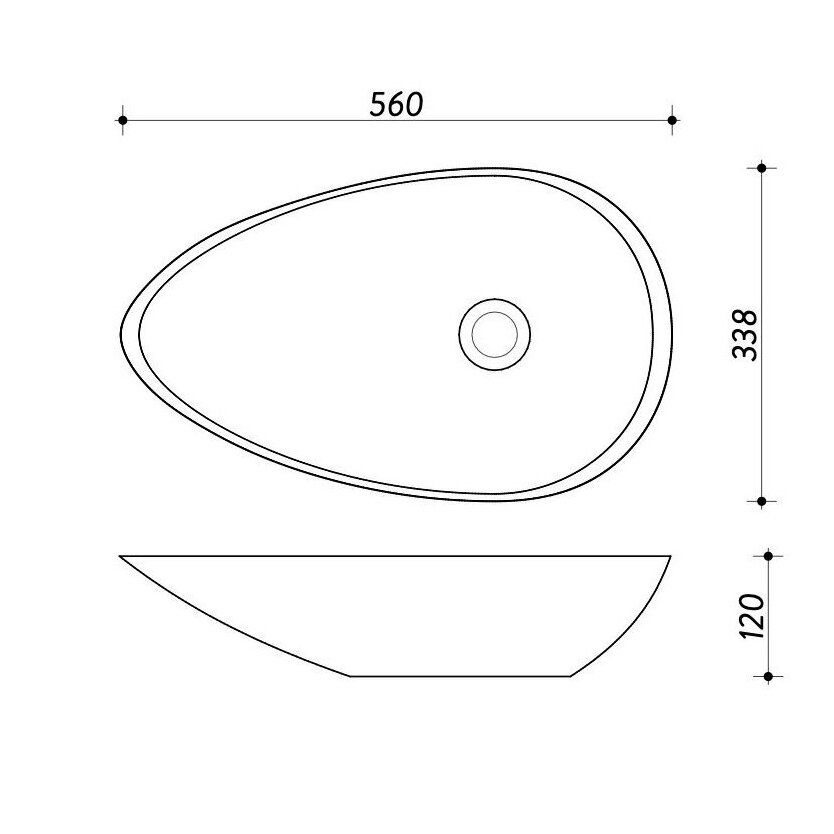 Praustuvas Aquastone AQS1 56 cm baltas