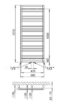 Rankšluosčių džiovintuvas PMH Avento Frame 50x121 cm, antracito, AVF3A Rankšluosčių džiovintuvas PMH Avento Frame 50x121 cm, antracito, AVF3A