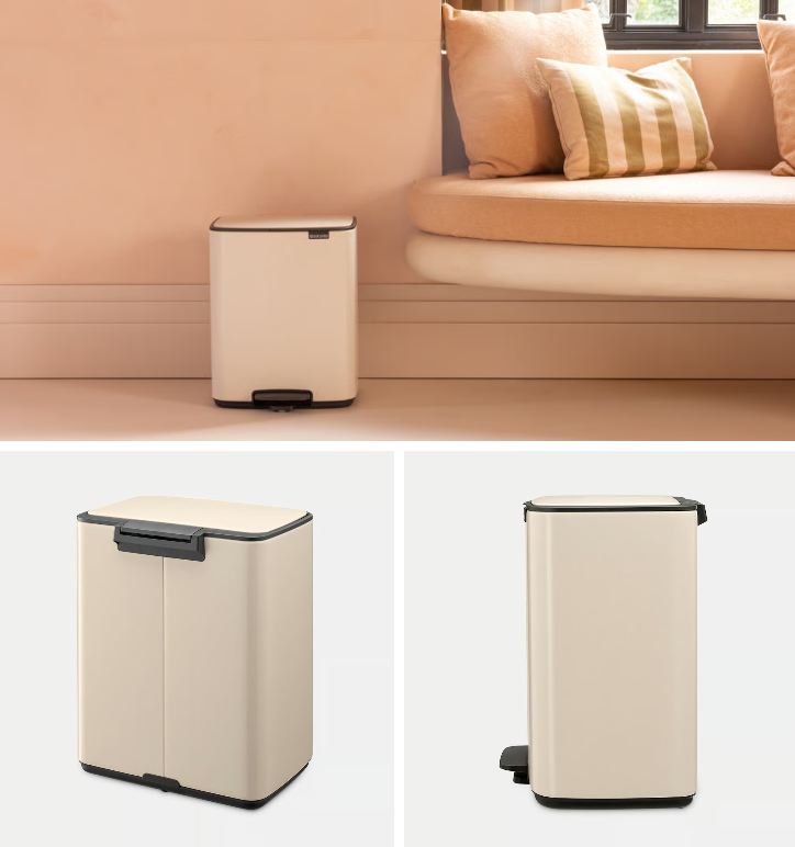 Šiukšlių dėžė Brabantia Bo, 12L., Soft Beige, 238024