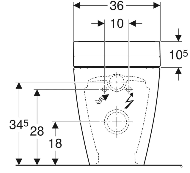 Pastatomas unitazas ir išmanusis dangtis Geberit AquaClean Tuma Comfort