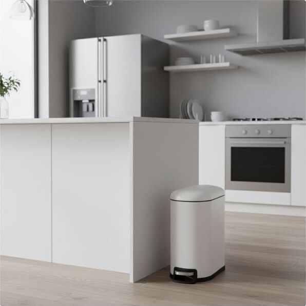 Šiukšliadėžė 10 L Pedal Bin, Balta