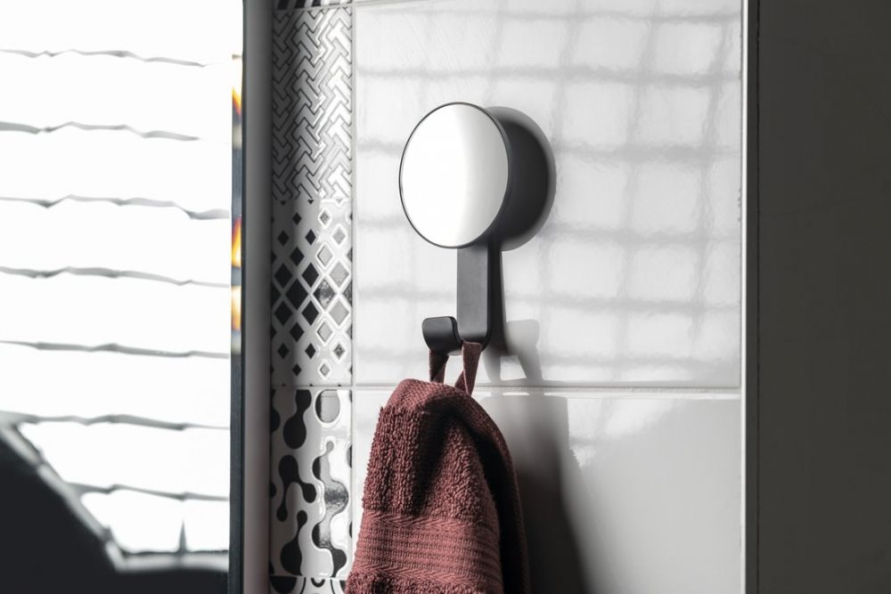 Vonios kabliukas Ridder Frodo, veidrodis/juodas, 03108010 Vonios kabliukas Ridder Frodo, veidrodis/juodas, 03108010