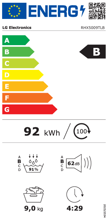 Džiovyklė LG RHX5009TLB