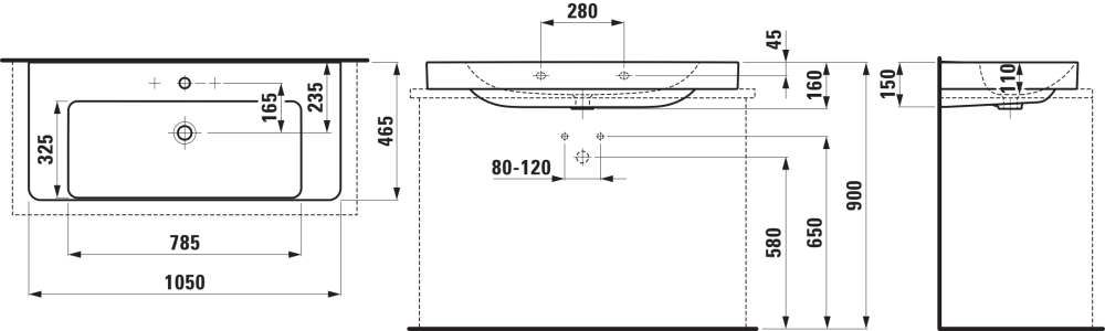 Keramikinis praustuvas LAUFEN PRO X su plačiais kraštais ir nušlifuota apatine briauna 105x46,5cm, H8168690001041 Keramikinis praustuvas LAUFEN PRO X su plačiais kraštais ir nušlifuota apatine briauna 105x46,5cm, H8168690001041