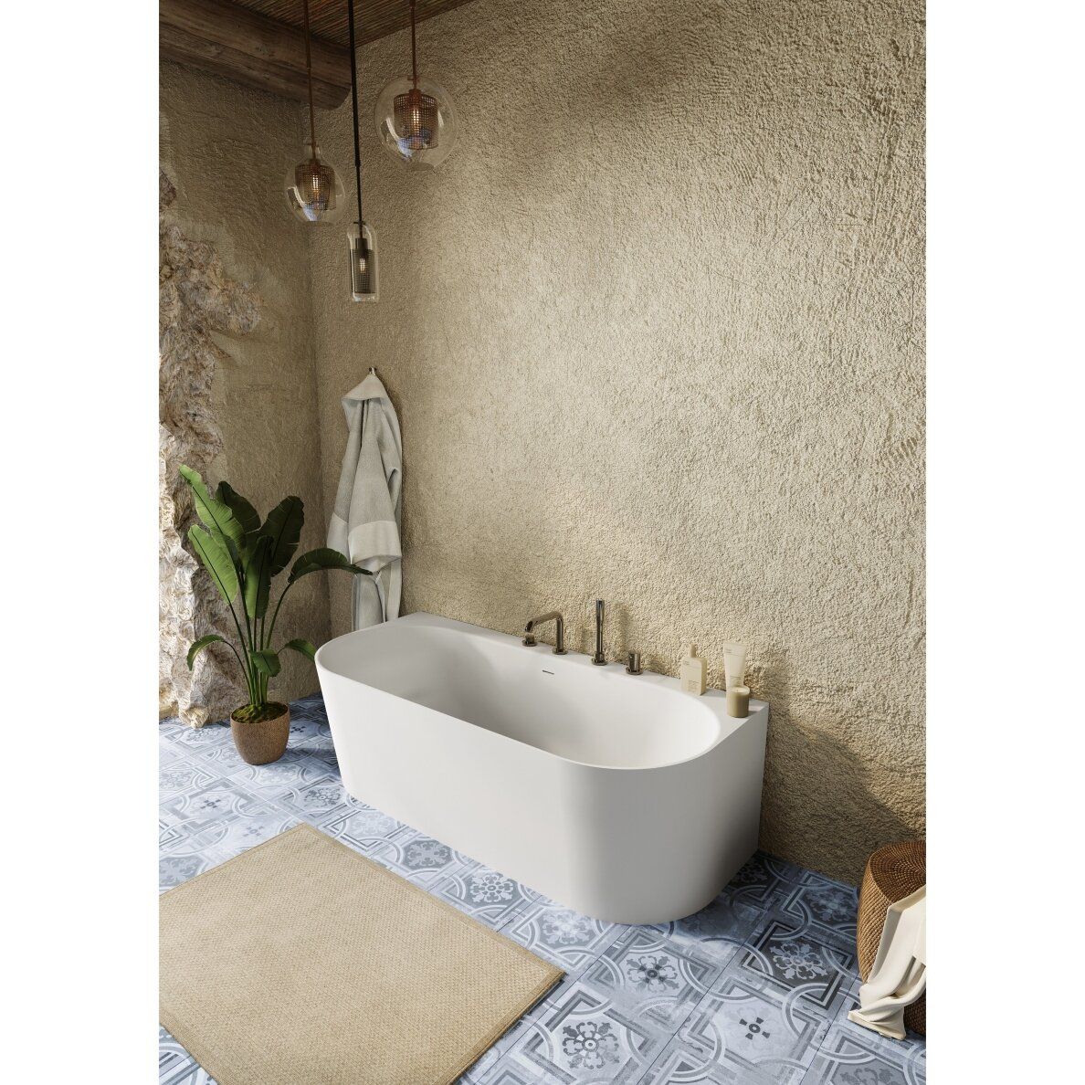 Lieto akmens vonia Bathesa Aura 170x75 cm