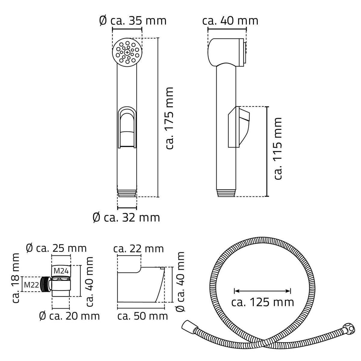 Dušo komplektas RIDDER LYON, blizgus chromas, A120500