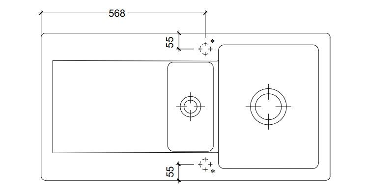 Keramikinė plautuvė Siluet 60 R 100x51, juoda 333701R7HL2 Keramikinė plautuvė Siluet 60 R 100x51, juoda 333701R7HL2