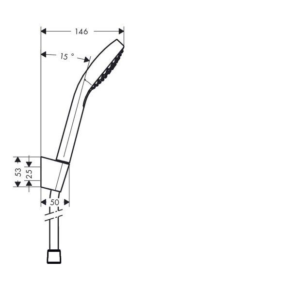 Dušo komplektas Hansgrohe Croma Select E 1jet, baltas/chromas 26424400