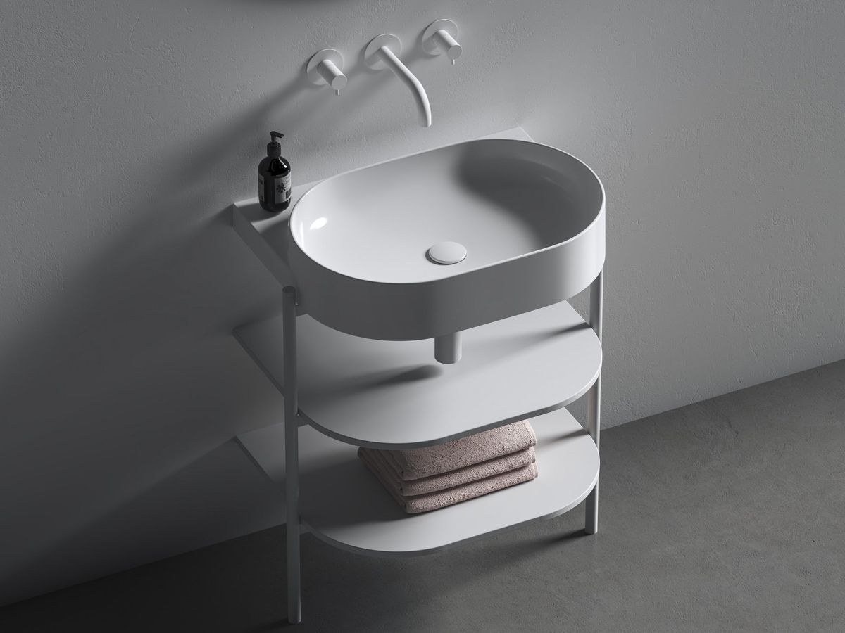 Spintelė po praustuvu Ravak CS Yard 60, matinė balta, D80000E005