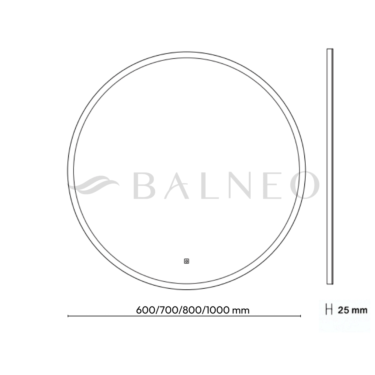 Šviečiantis veidrodis Balneo MOON 100 cm, matiniu rėmeliu, nerasojantis, L0101020401-5 Šviečiantis veidrodis Balneo MOON 100 cm, matiniu rėmeliu, nerasojantis, L0101020401-5