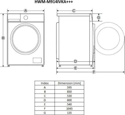 Skalbimo mašina HWM-M914IVKA+++ HEINNER