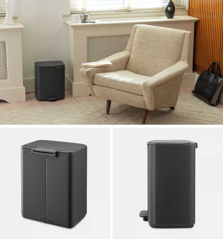Šiukšlių dėžė Brabantia Bo, 12L., Mineral Infinite Grey, 238086