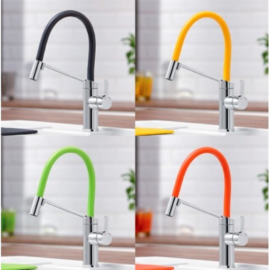 Plautuvės maišytuvas BLANCO VIU-S Chrom HD Lava grey/Green/Orange/Yellow