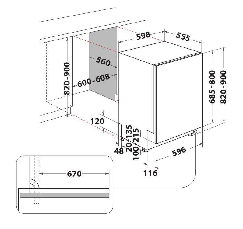 Įmontuojama indaplovė Whirlpool W2I HD524 AS