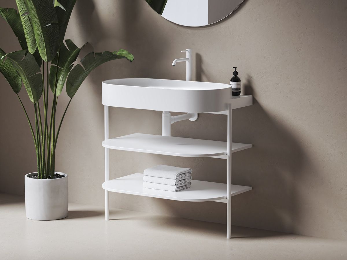 Spintelė po praustuvu Ravak CS Yard 80, matinė balta, D80000E006