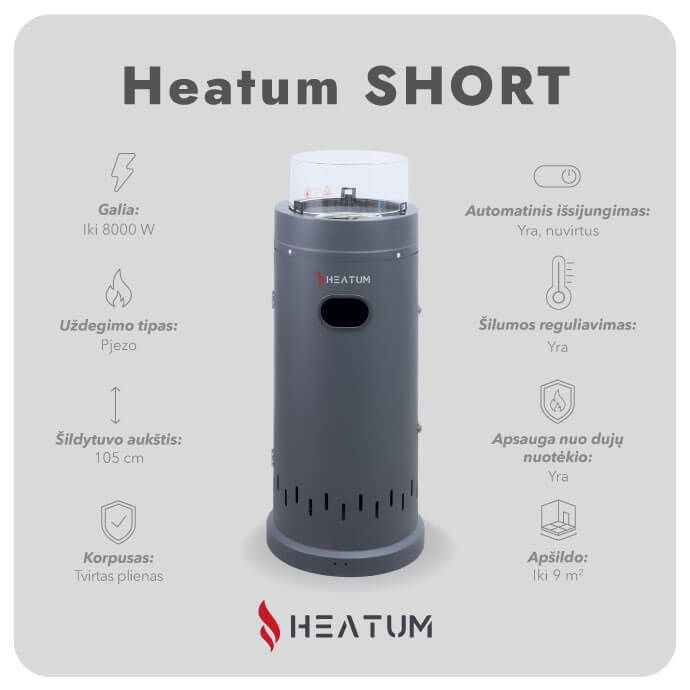 Dujinis šildytuvas Heatum SHORT Dujinis šildytuvas Heatum SHORT