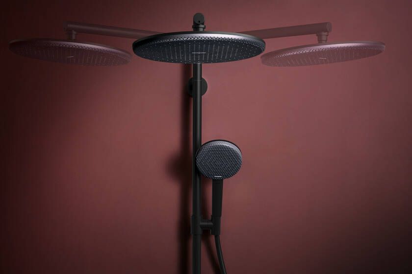 Dušo sistema hansgrohe Raindance Alive S Puro, juoda matinė 24592670 Dušo sistema hansgrohe Raindance Alive S Puro, juoda matinė 24592670