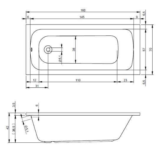 Vonia RIHO Dola 160x70 cm