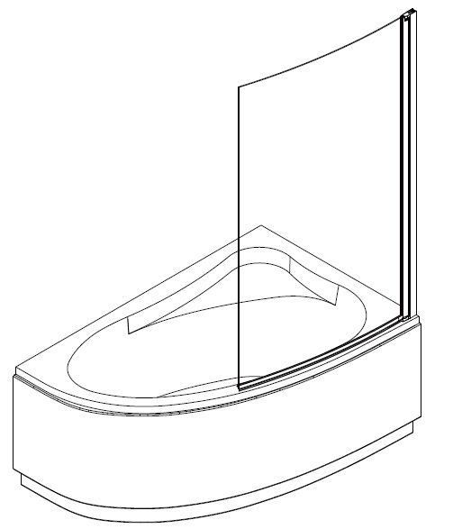 Vonios sienelė Riho Novik Z108 Aryl 90 cm, dešinė Vonios sienelė Riho Novik Z108 Aryl 90 cm, dešinė