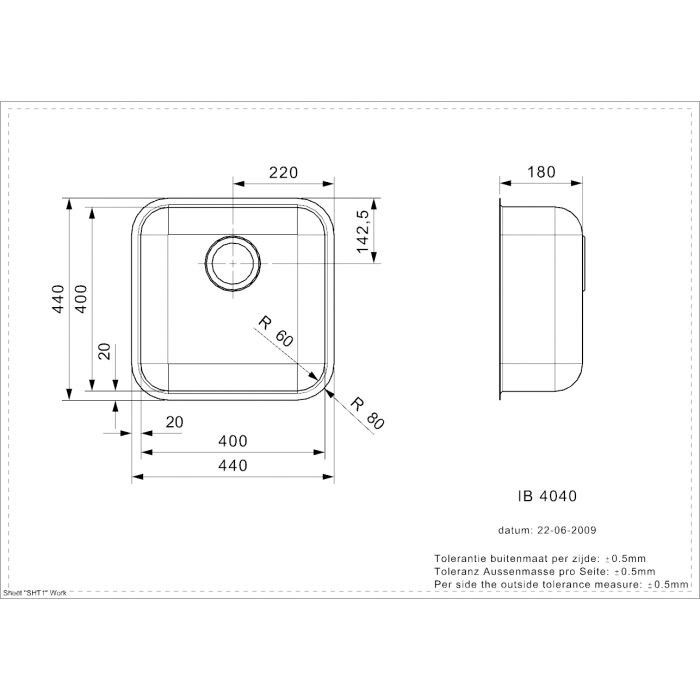 Plieninė plautuvė Reginox IB 4040 L KG CC