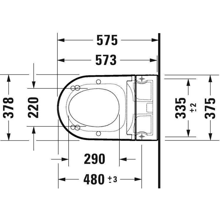 Pakabinamas klozetas Duravit SensoWash Starck f Lite compact, baltas 650001012004310