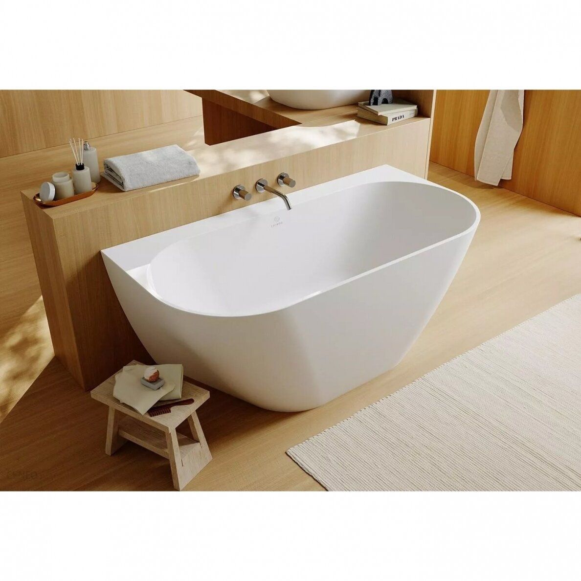 Lieto akmens vonia FJORDD RAMSA baltos blizgios spalvos Matmenys: 1600x800mm, BTWM00004C00G110FWG (IŠ EKSPOZICIJOS)