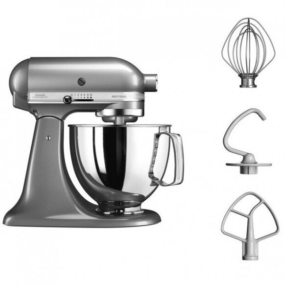 Pastatomas plakiklis KitchenAid Artisan 4,8L, contour silver sp., 5KSM125ECU