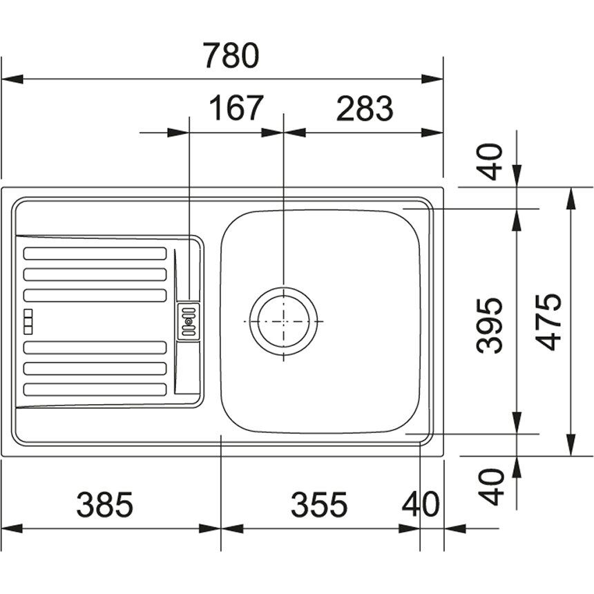 Plieninė plautuvė Franke Euroform EFX 614-78