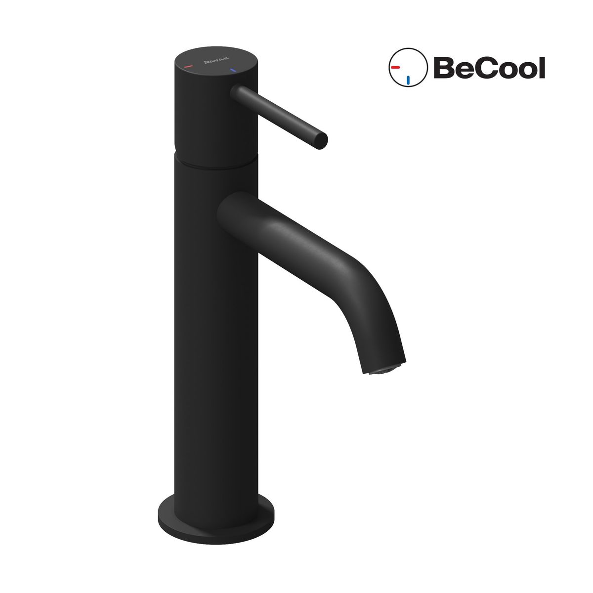 Praustuvo maišytuvas Ravak Espirit BeCool 190 mm be dugno vožtuvo, Black Matt X070396