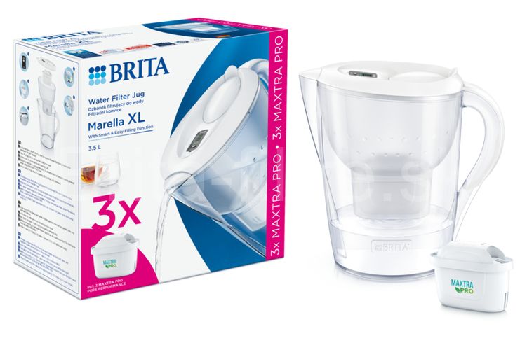 BRITA filtravimo ąsotis MARELLA XL 3,5l. wh+3 Mxpro filtrai