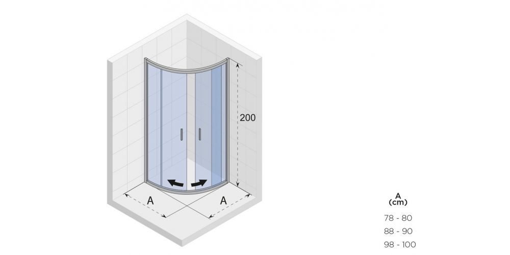 Pusapvalė dušo kabina Riho Hamar 2.0 - 100x100 cm, G007003120